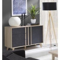 Buffet, enfilade, bahut petit modèle MALMO. Meuble design type SCANDINAVE. Effet ultra tendance pour votre salon.