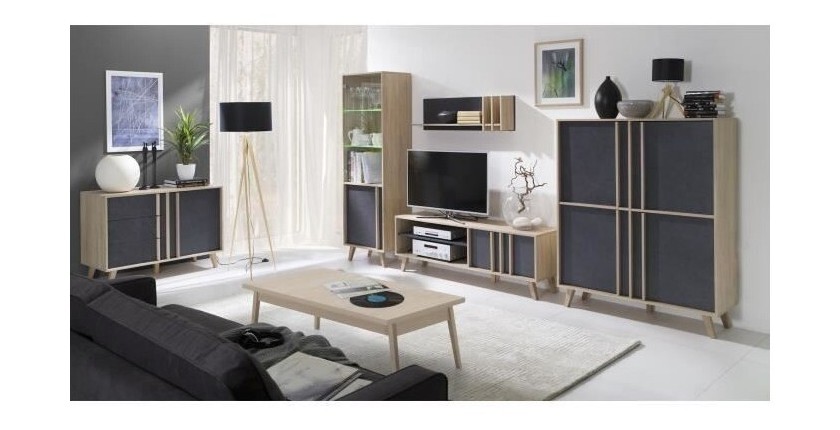 Buffet, enfilade, bahut petit modèle MALMO. Meuble design type SCANDINAVE. Effet ultra tendance pour votre salon.