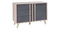 Buffet, enfilade, bahut petit modèle MALMO. Meuble design type SCANDINAVE. Effet ultra tendance pour votre salon.