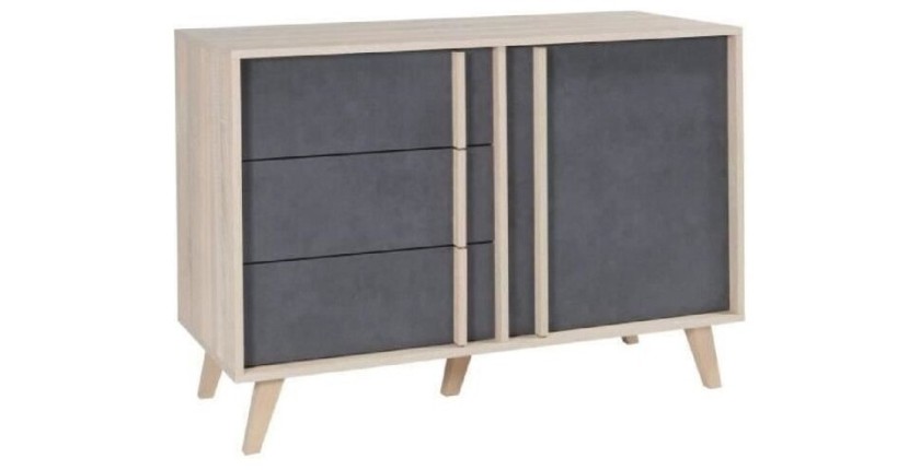 Buffet, enfilade, bahut petit modèle MALMO. Meuble design type SCANDINAVE. Effet ultra tendance pour votre salon.