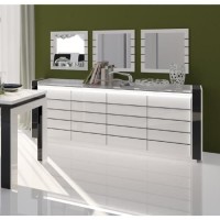 Buffet, bahut, enfilade LINA avec LED + 3 x miroirs.