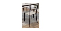 Table de cuisine et salle à manger + 4 chaises LEEDS. Ensemble repas design métal et bois.