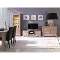 Buffet, bahut, enfilade petit modèle FARRA 1 porte, 3 tiroirs. Meuble idéal pour votre salon ou salle à manger