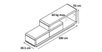 Meuble TV NELSON 180 cm à 2 tiroirs et 2 niches coloris blanc