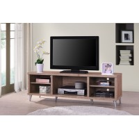 Meuble TV KONYA 142 cm avec 5 niches coloris Sonoma.