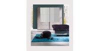 Chambre à coucher complète RICCARDO. Lit, sommier, tables de chevets, commode, armoire 200 cm avec portes coulissantes