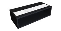 Table basse DANN style contemporain noir avec bandeau vitré - L 116 x l 51 cm