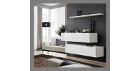 Ensemble meubles de salon SWITCH SBII design, coloris blanc brillant.