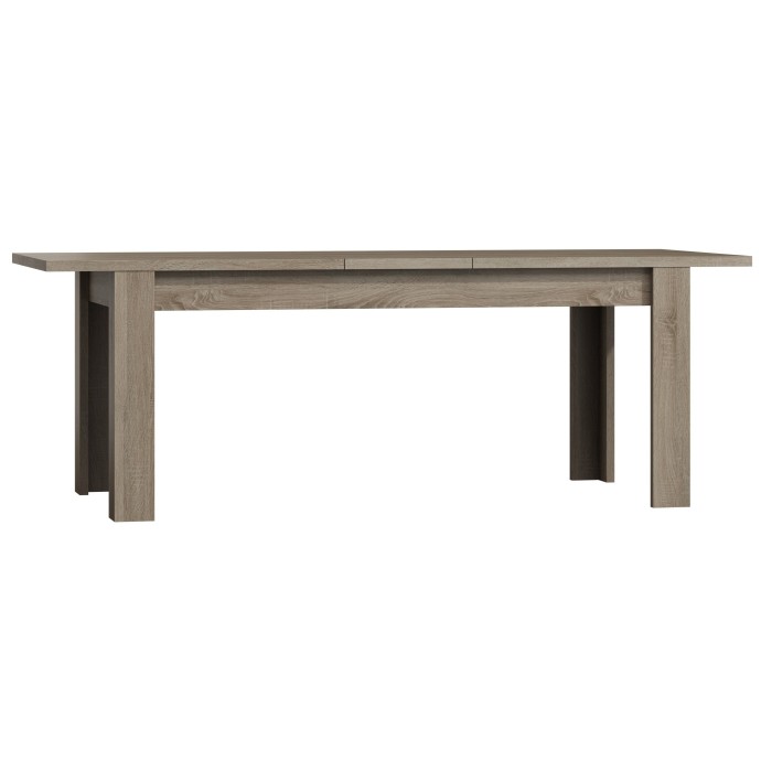 Table extensible pour salle à manger FARRA. Dimensions 160-200 cm avec rallonge. Coloris Oak canyon, chêne clair