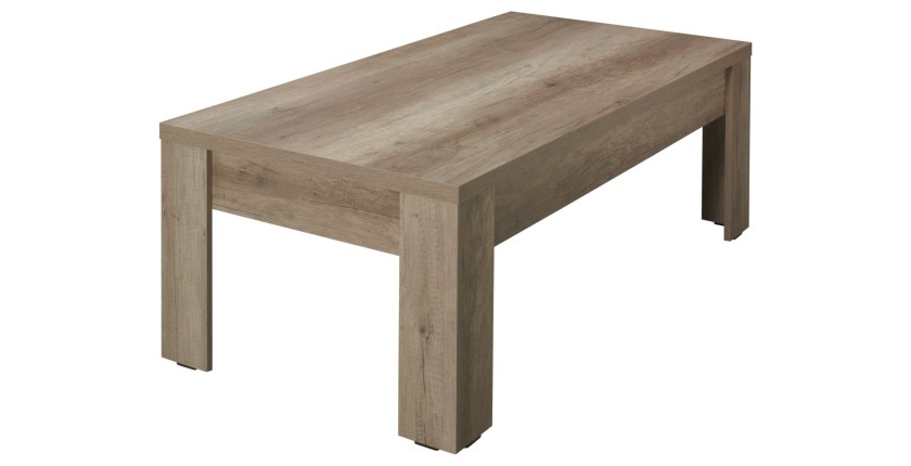 Table basse collection FARRA. Meuble type CONTEMPORAIN coloris chêne dab canyon . Effet ultra tendance pour votre salon.