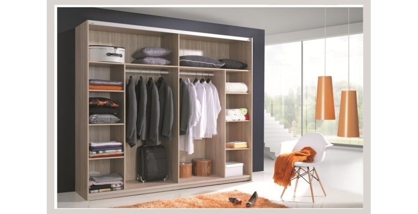 Ensemble chambre complète VERONA : Lit 160 x 200, 2 chevets, armoire et commode.