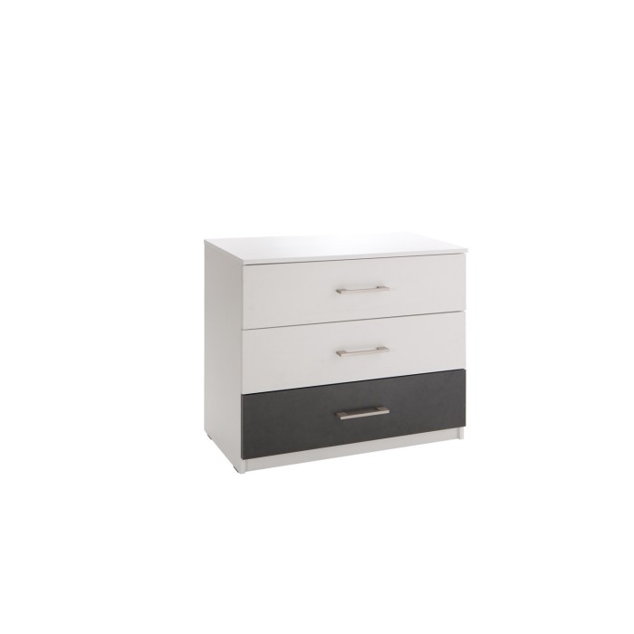 Commode contemporaine pour chambre à coucher RENATO. Coloris blanc.