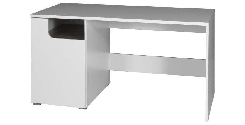 Bureau droit moderne RICCO. Idéal pour une chambre enfant ou ado. Coloris blanc