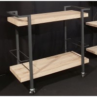 Désserte, meuble de rangement design pour cuisine ou salle à manger TROLLEY. Coloris bois et noir