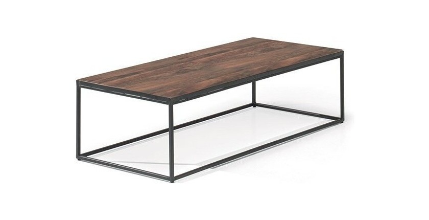 Table Basse rectangulaire GOA en bois massif. Meuble style industriel