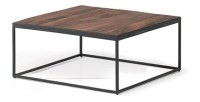 Table Basse carré GOA en bois massif (80x80cm). Meuble style industriel