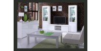 Table basse collection FABIO. Meuble type Design coloris blanc. Effet ultra tendance pour votre salon.