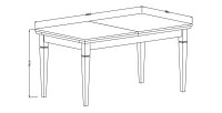 Table extensible jusqu'à 240cm pour salle à manger Collection ASSIA. Coloris vert et chêne