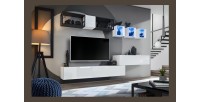 Ensemble meubles de salon style industriel SWITCH M3. Coloris blanc.