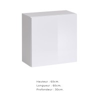 Ensemble meubles de salon style industriel SWITCH M6. Coloris blanc.