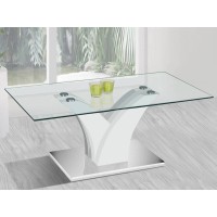 Table basse ALVARA 110x60. Blanc laqué