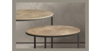 Table gigogne ronde 2 pièces en métal style industriel collection LEYLA
