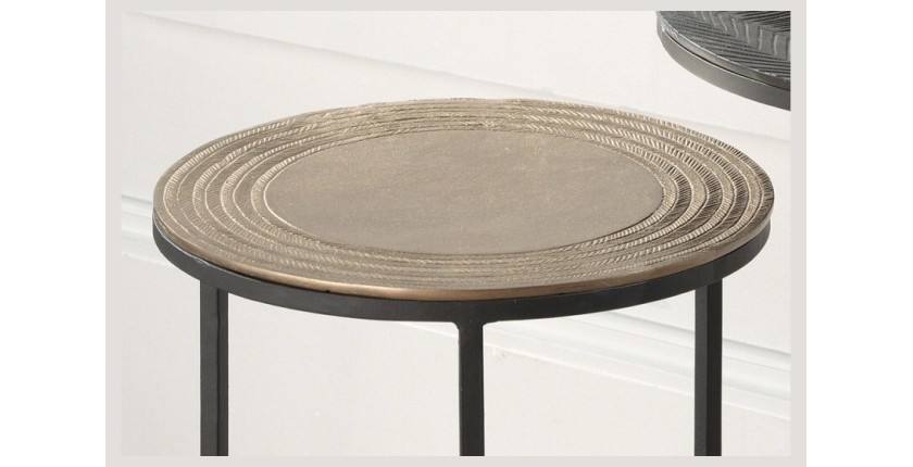 Table gigogne ronde 2 pièces en métal style industriel collection NONDA