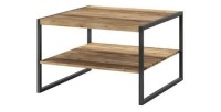 Table basse carrée style industriel collection ZOLA. Coloris épicéa et noir.