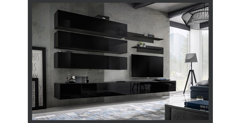 Ensemble de meubles suspendus collection FLY J1 . Coloris noir.