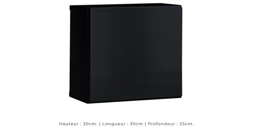 Ensemble meubles de salon SWITCH XXI design, coloris noir brillant.