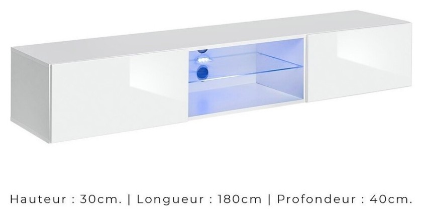 Ensemble meubles de salon SWITCH XXI design, coloris blanc et noir.