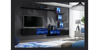 Ensemble meubles de salon SWITCH XXIV design, coloris noir et gris.