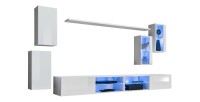 Ensemble meubles de salon SWITCH XXV design, coloris blanc brillant.