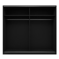 Armoire noire 200cm avec miroirs, portes coulissantes. Collection CALABRE.