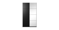 Armoire design 120cm. 2 portes avec miroirs modulables. Couleur noir mat. Collection EOS