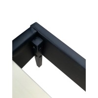 Structure de lit simple 140x200 collection GUAM. Coloris noir.