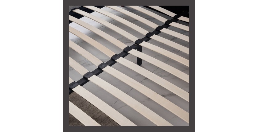 Lit collection SIENNE - Couleur grise - 160x200cm - Sommier inclus