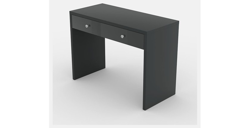 Bureau droit design avec grand tiroir collection BRIXTON coloris gris.