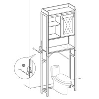 Meuble pour WC, machine à laver style industriel coloris chêne foncé et noir collection TALKE