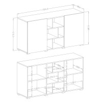 Buffet 130cm style design collection NARVA. Coloris ardoise.