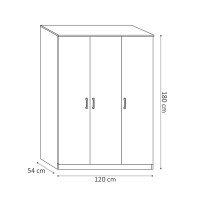 Garde Robe REY, armoire 3 portes idéal pour votre entrée, votre buanderie ou votre sdb