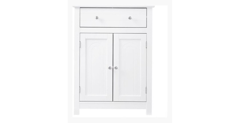 Placard de salle de bain un tiroir et deux portes coloris blanc collection CLEAN