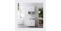 Ensemble de deux meubles de salle de bain collection CLEAN coloris blanc.