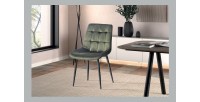 Chaise en velours de salle à manger avec pieds en métal vert KALI