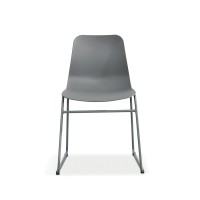 Chaise en polypropylène MARIE de salle à manger bar café, couleur : gris