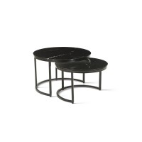 Table basse collection NAZARI. Meuble type CONTEMPORAIN. Marbre noir.