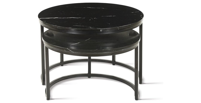 Table basse collection NAZARI. Meuble type CONTEMPORAIN. Marbre noir.