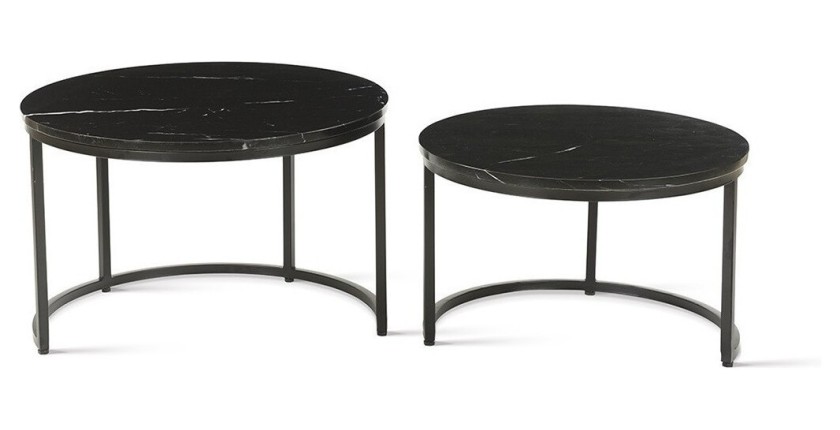 Table basse collection NAZARI. Meuble type CONTEMPORAIN. Marbre noir.