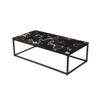 Table basse collection LIVORNI. Meuble type CONTEMPORAIN. Marbre noir.