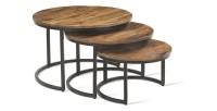 Table basse collection ARNOLD marron-bois.